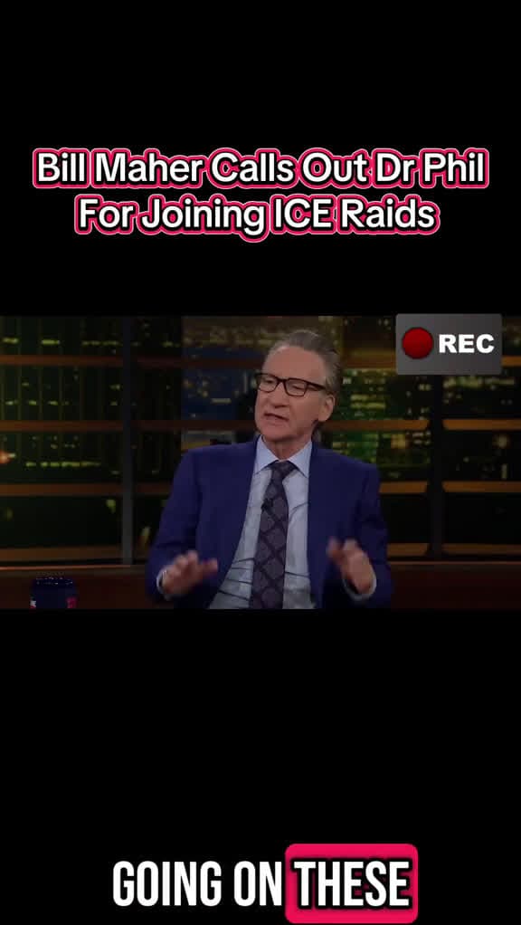 cover for Bill Maher who I generally find insufferrable is calling out Dr Phil Mcgraw for going on ICE raids. Dr Phil gets defensive and deflects to justify going on these ICE raids.  #billmaher #drphil #iceraids #immigration  created by...