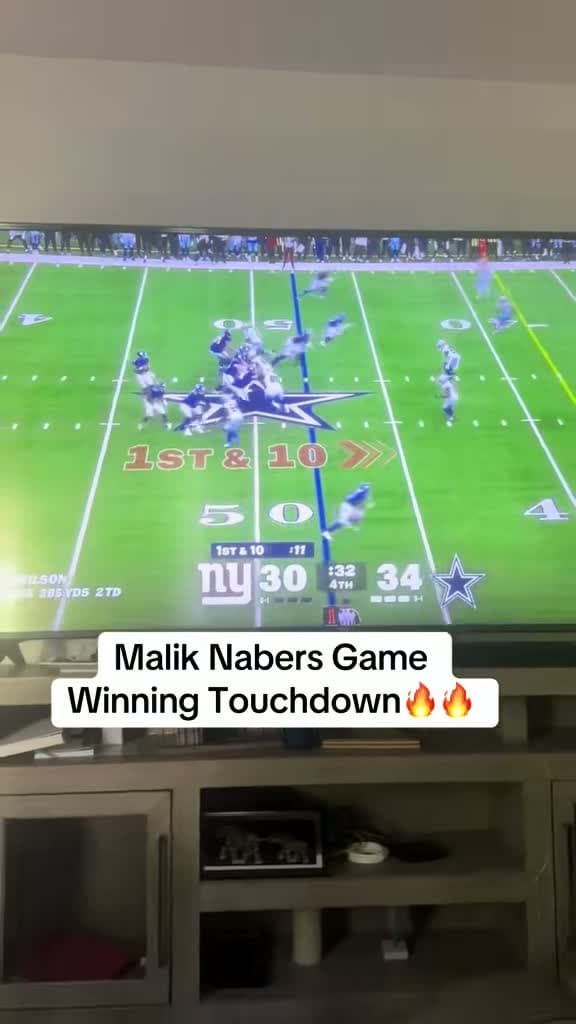 cover for Malik Nabers seals the deal with a game-winning touchdown against the Cowboys! 🏈💥 #MalikNabers #GameWinningTD #DallasCowboys #Victory