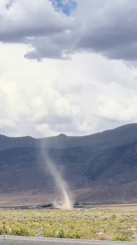 cover for Rare Landspout Caught on Camera in Lovelock, Nevada! 😲🌪️ #weather #stormchasing #Nevada #landspout