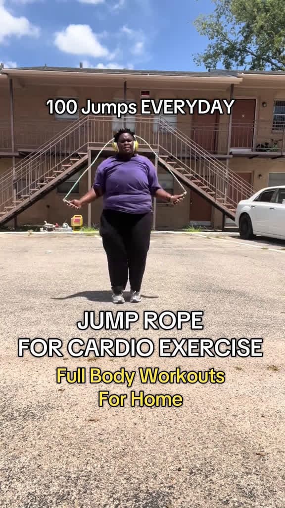 cover for Jump Rope For Cardio Full Beginner Workout Routine. 100 Jump Ropes A Day Challenge. Full Body Cardio Workouts At Home #weightloss #workout #cardio #motivation #training  created by H&tersBckground with Bazanji’s LEVEL UP