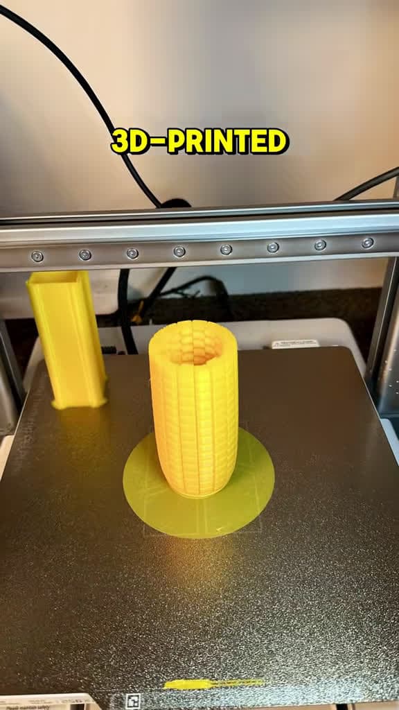 cover for Watch this flexible 3D-printed corn cob bend and flex in bright yellow PLA+! 🌽 #3dprinting #flexi #corncob #asmr