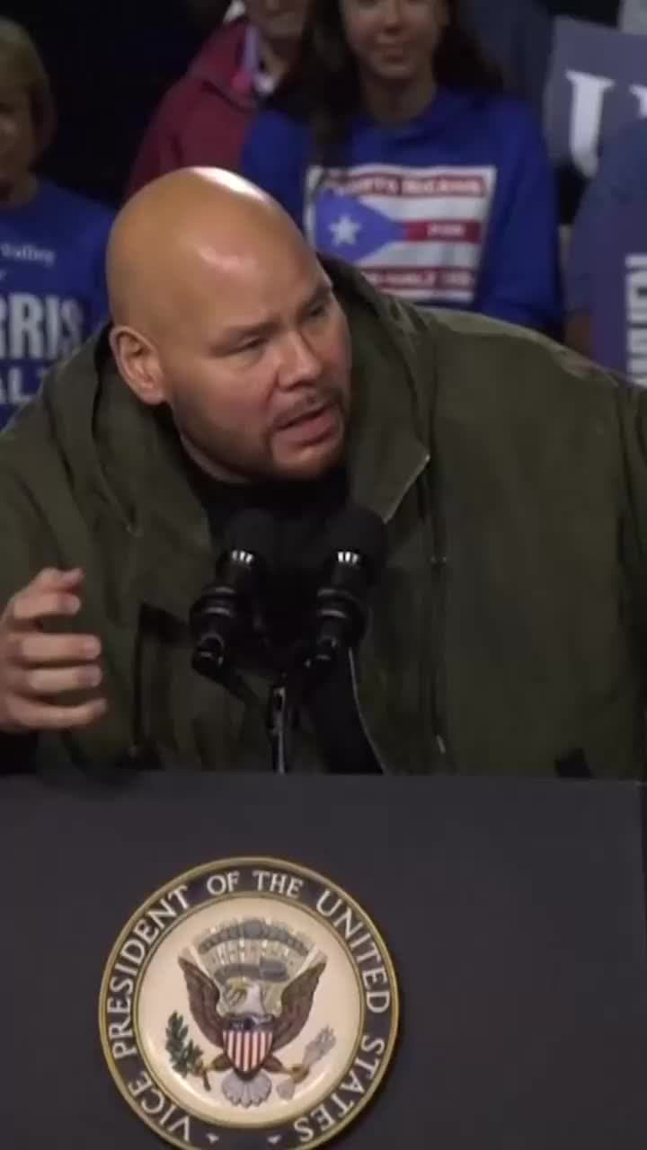 cover for Rapper Fat Joe, of Puerto Rican and Cuban descent, spoke at one of Kamala Harris's final rallies, urging undecided Latino voters to remember the words of former President Donald Trump, such as calling Mexicans “rapists” and “dr...