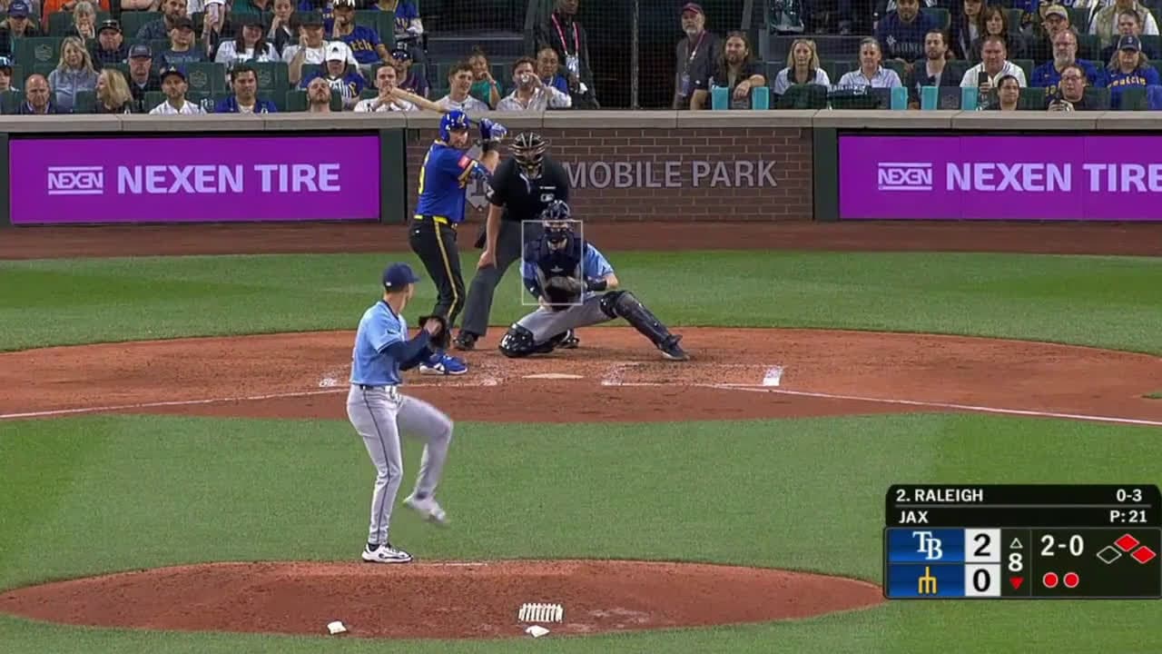 cover for Cal Raleigh delivers a go-ahead 3-run homer in the 8th, his 43rd of the season. ⚾️ #MLB #CalRaleigh #GoAheadHR #8thInning #Baseball