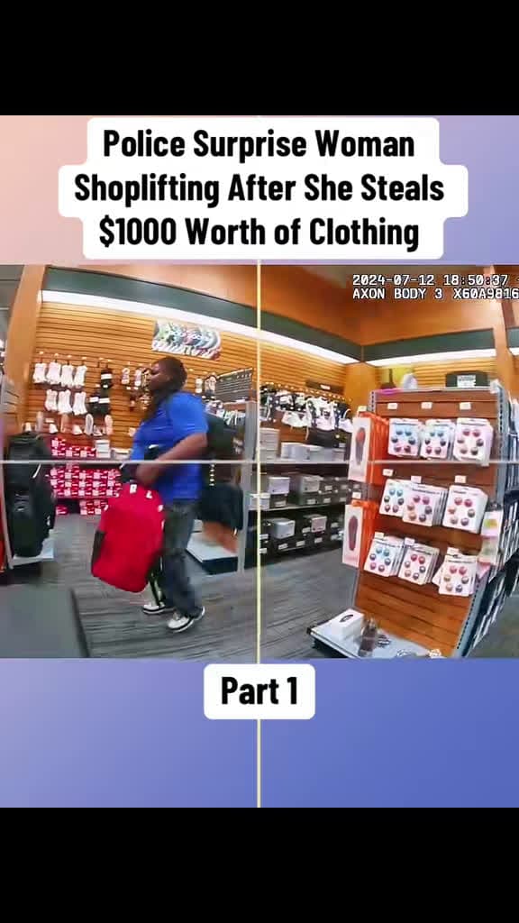 cover for Caught on bodycam: Woman steals $1000 in clothing, police surprise her during the act! 👮‍♂️ #copsoftiktok #crime #bodycam #police