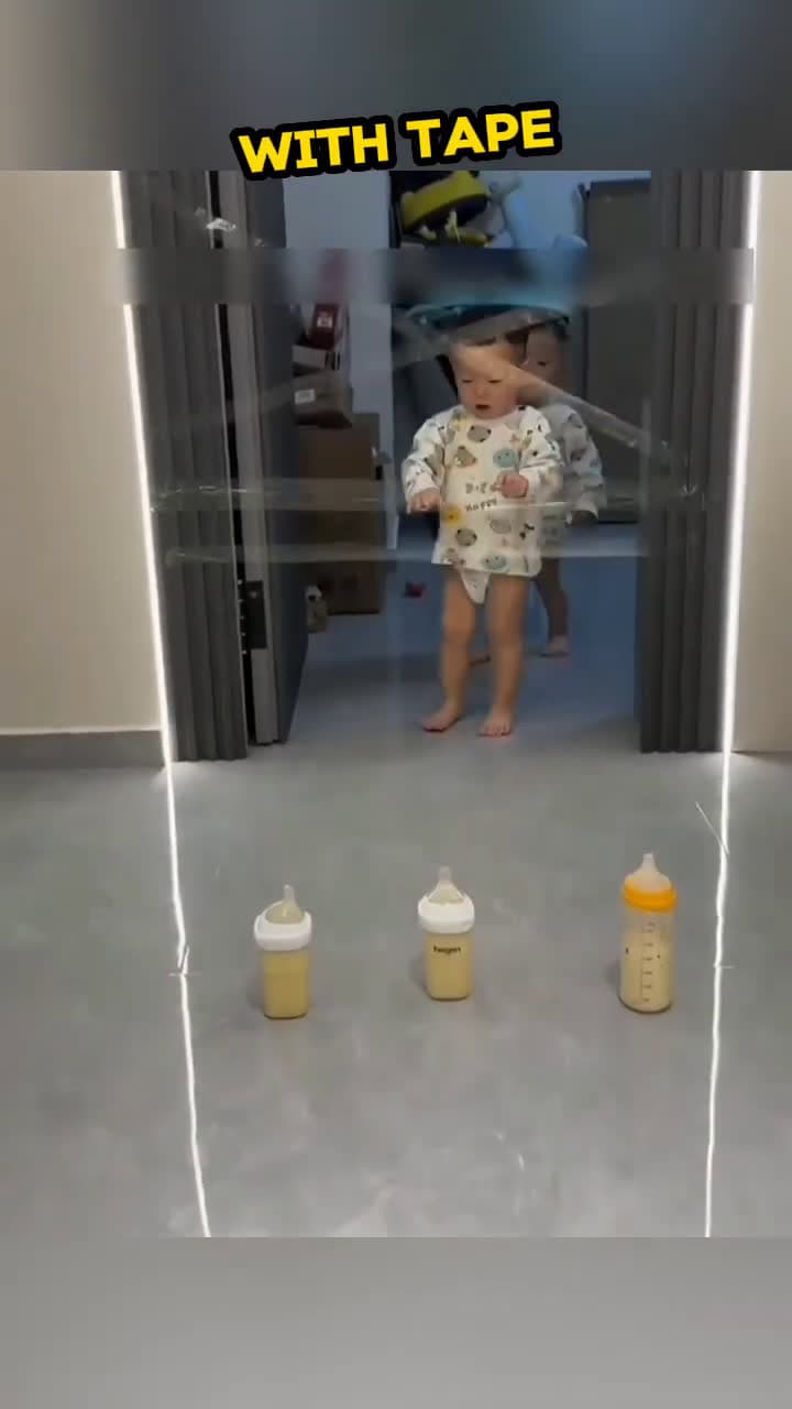 cover for Which child will Grab the milk bottle firstshortvideo