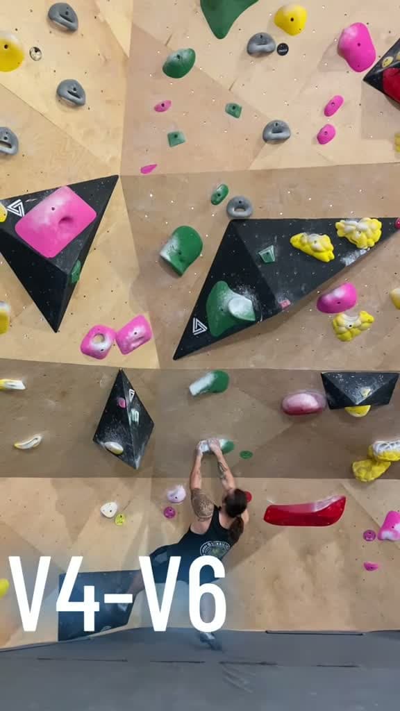cover for Green V4-V6 bouldering with some epic moves! Whole crew bringing the energy 🧗‍♂️ #bouldering #climbing #dallasclimbing #workout
