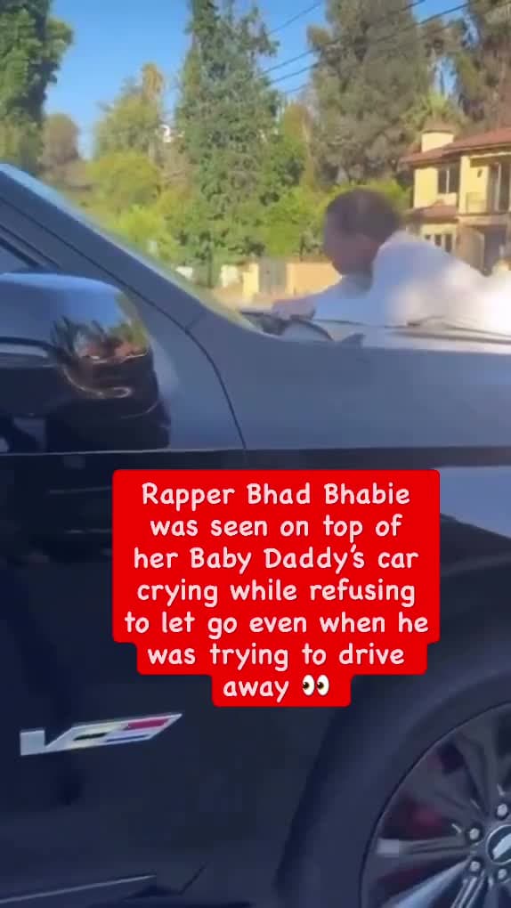 cover for Rapper Bhad Bhabie was seen on top of her Baby Daddy’s car crying while refusing to let go even when he was trying to drive away 👀
