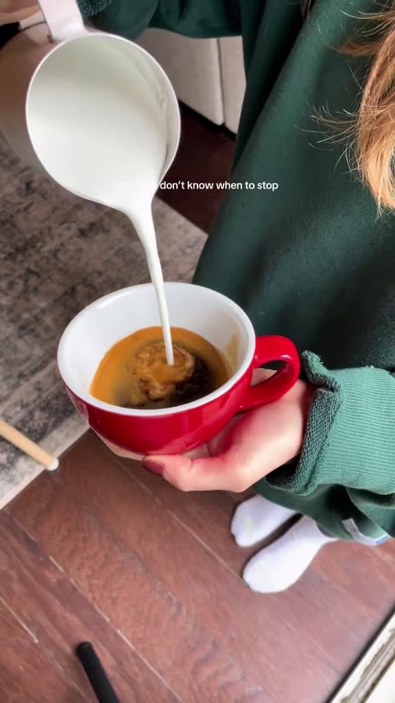 cover for When your latte art goes a little too far... ☕ #latteart #baristaaesthetic #coffeefail