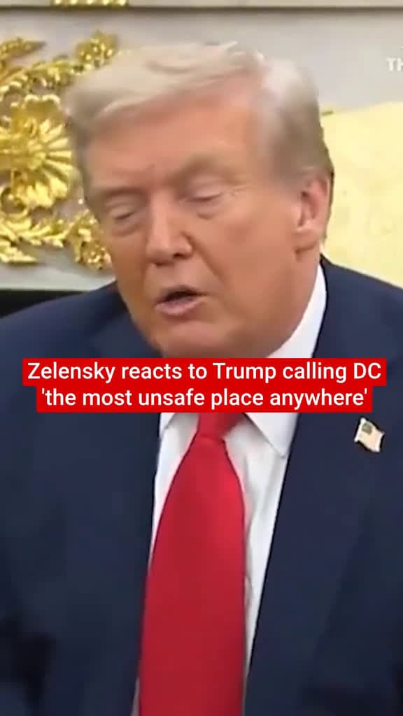 cover for Ukraine President Volodymyr Zelensky looked surprised when Donald Trump declared Washington DC had been the "most unsafe place anywhere" before its federal takeover during a sit down in the Oval Office to discuss ending Russia'...