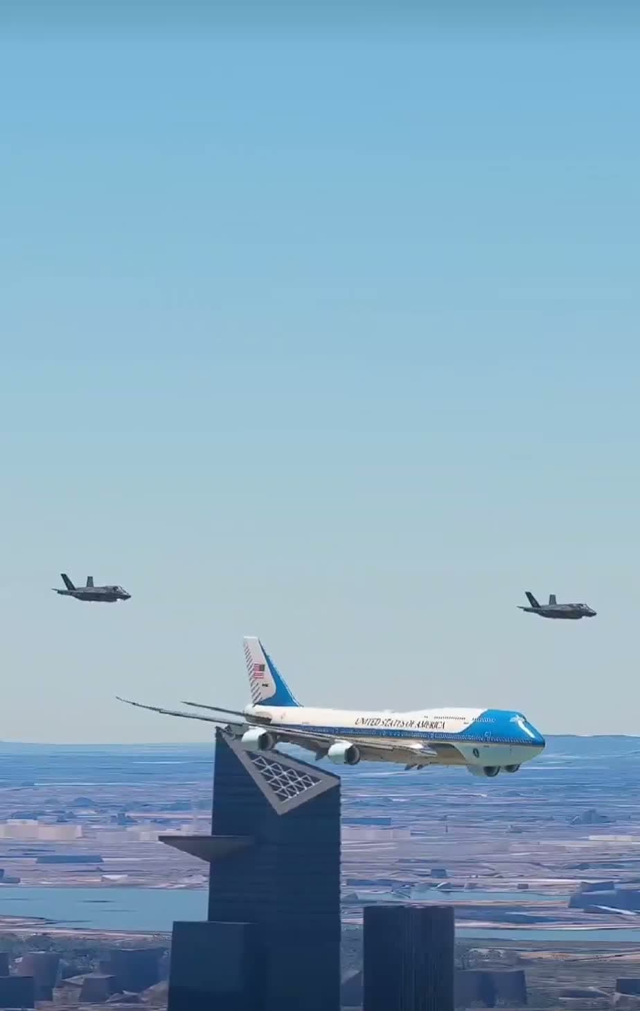 cover for #F-35 US #Marines Jet #Fighter #escorting Air#Force One and #landing