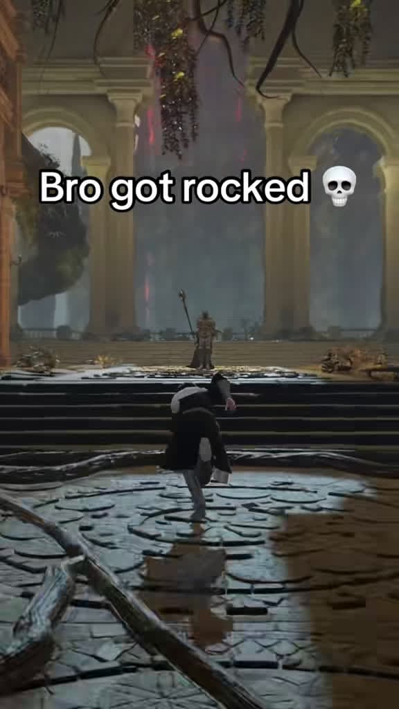 cover for Gideon gets rocked by a brutal uppercut in Elden Ring! 👊 #EldenRing #GamingFails #EpicMoments