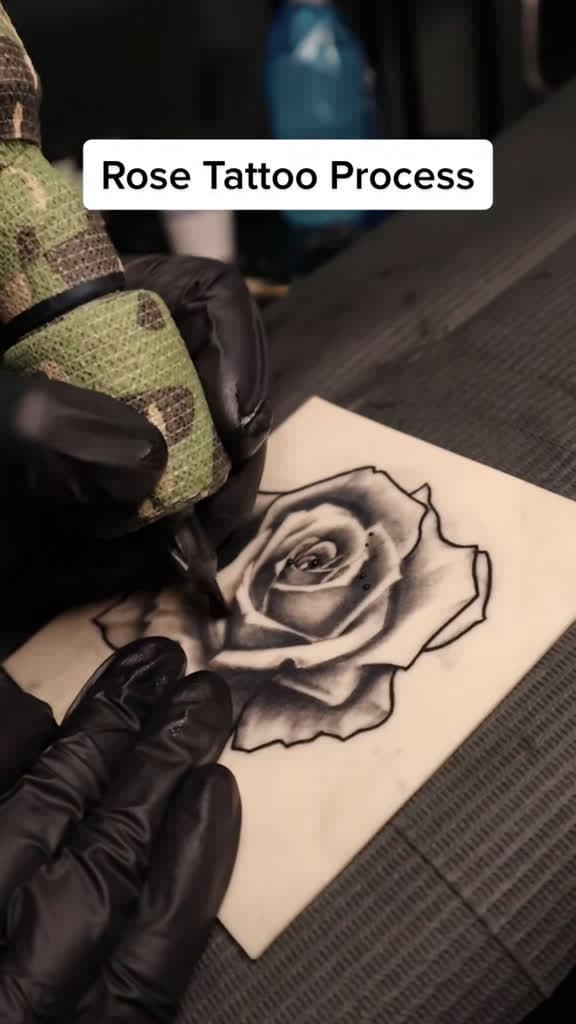 cover for Just upgraded to a real camera—watch this black-and-grey rose tattoo come to life in a timelapse 📸 #tattoo #blackandgrey #rosetattoo #tattootimelapse #tattooprocess