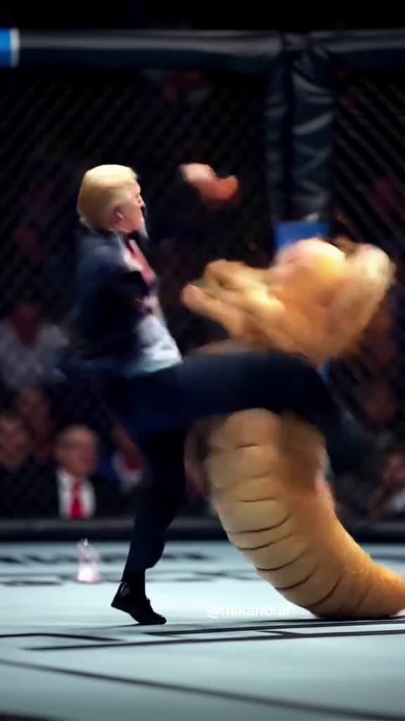 cover for AIGiant Worm vs Trump Epic Duel #AI-generated#EpicShowdown#ShortsTrend#Fun