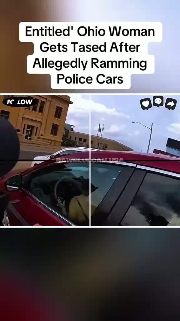 cover for Entitled' Ohio WomanGets Tased After Allegedly RammingPolice Cars #foryoupage  #followforfollowback