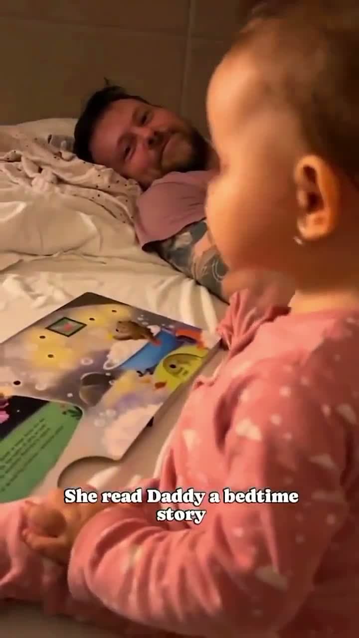 cover for Too cute! Baby girl reads dad a bedtime story 💤📚 #AdorableMoments #BedtimeStories #ParentingGoals