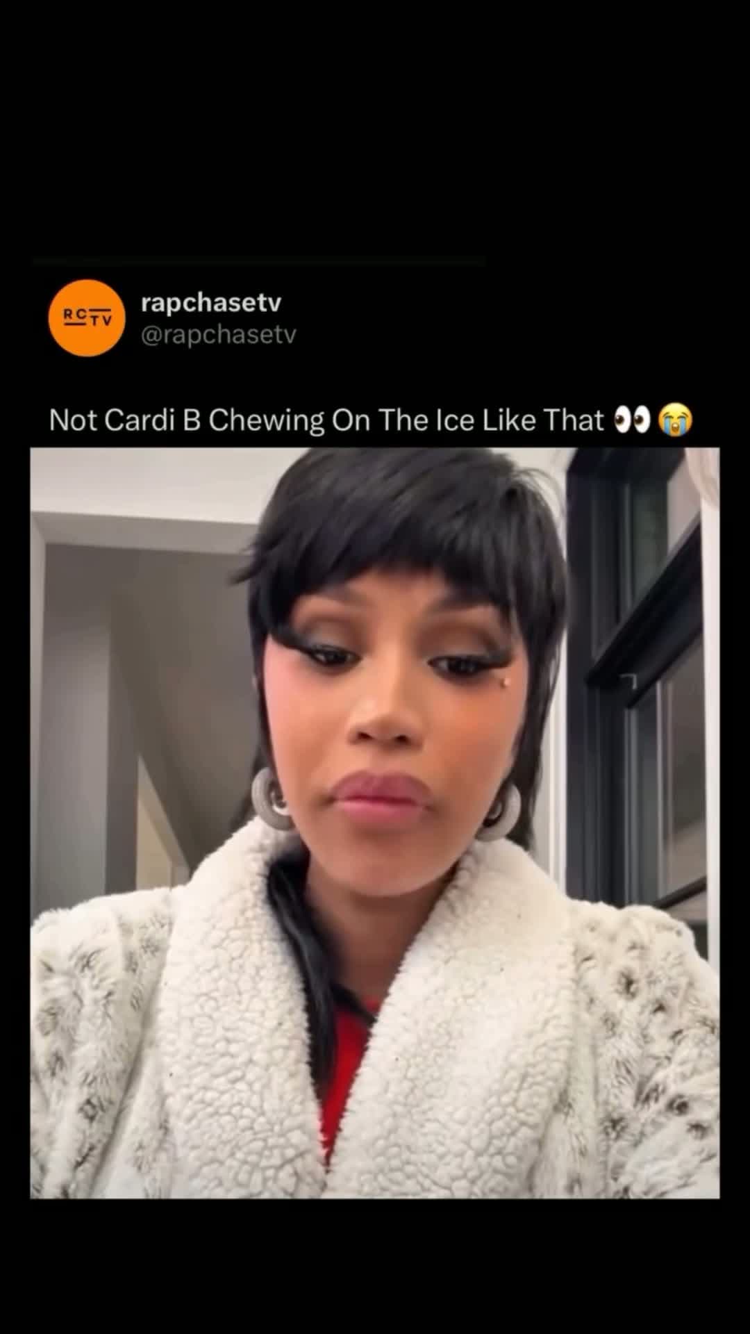 cover for Not Cardi B chewing on the ice like that 🧊😭👀 #fyp #foryoupage #crazy #world #foryourpage #explore #fight #funny #fightcam #viral #hood #explorepage #ko