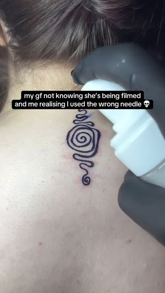 cover for When your tattoo artist starts singing and... oops! 😂 #TattooFail #FunnyMoments #NeedleGoneWrong