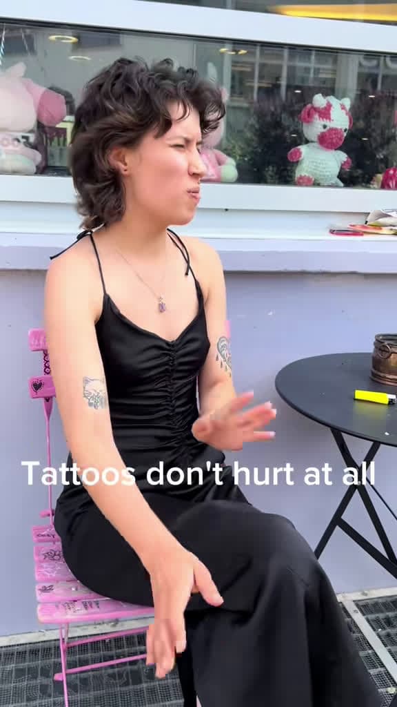 cover for Whoever said tattoos don’t hurt clearly lied! 😂 #tattoo #funny #comedy