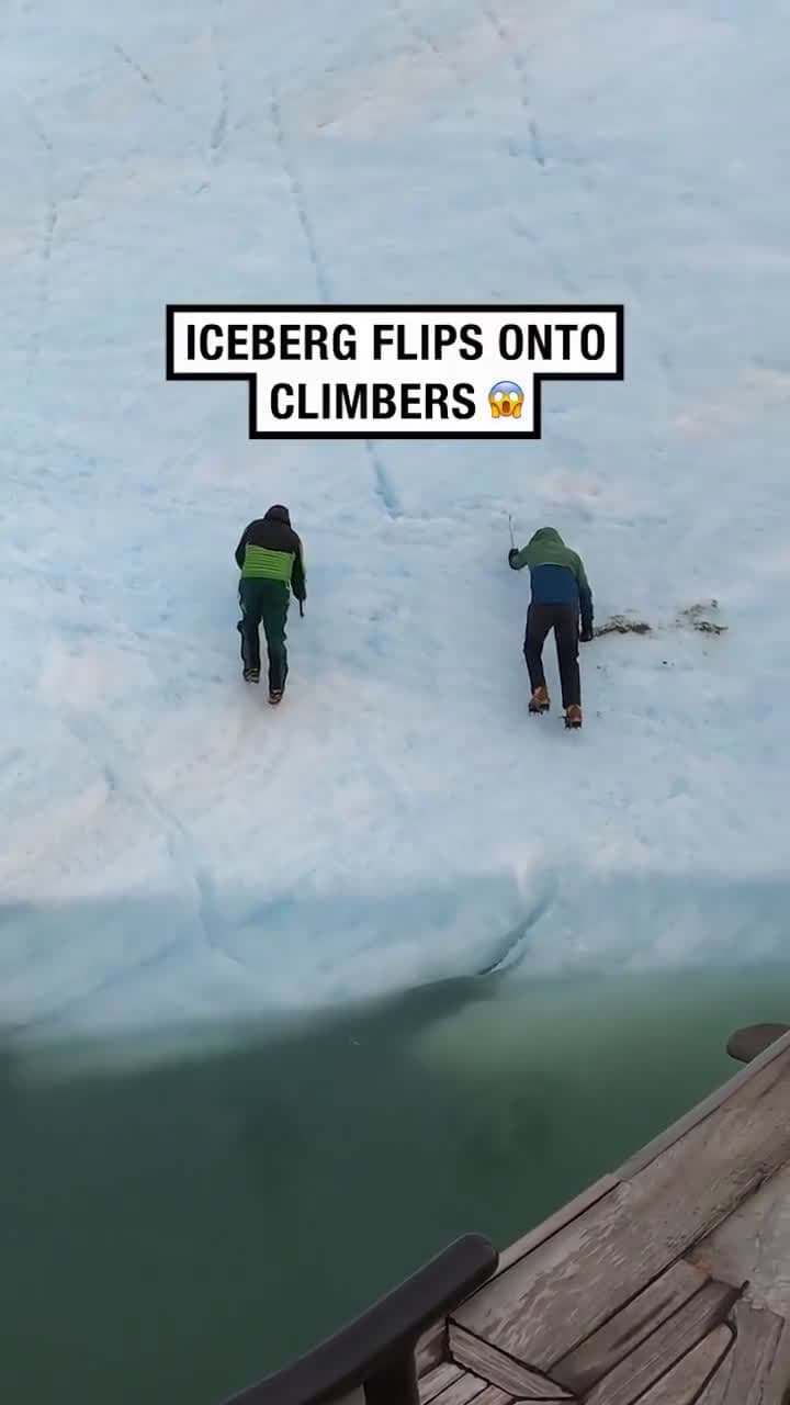 cover for Watch climbers tumble into freezing waters as a massive iceberg flips beneath them ❄️🧊 #IceClimbing #ArcticAdventure #ExtremeSports #IcebergFlip