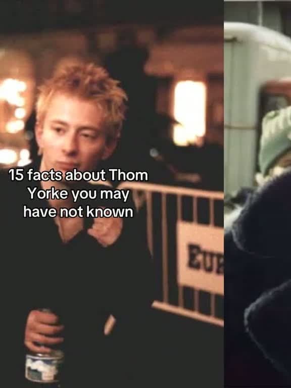 cover for 15 surprising facts about Thom Yorke you didn’t know 🎤 #ThomYorke #Radiohead #MusicFacts