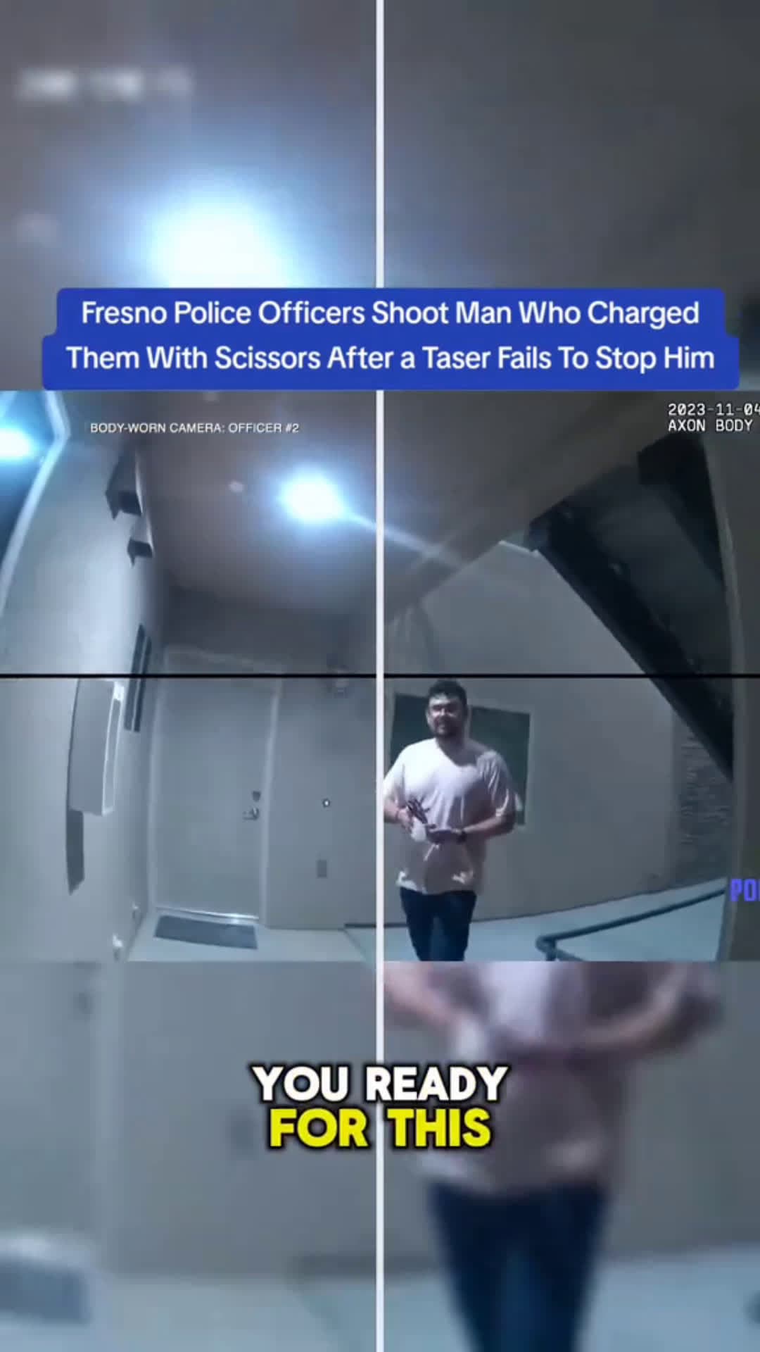 cover for Fresno Police Officers Shoot Man Who Charged Them With#scoopz#fyp