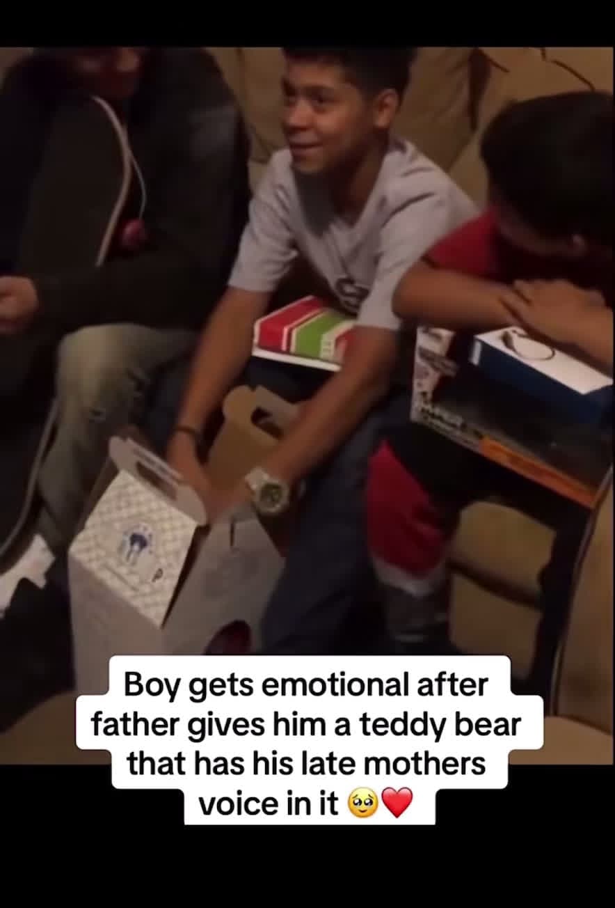 cover for Father gives his son a bear with his late mothers voice😢 #fyp  #wholesome wholesomemoments s