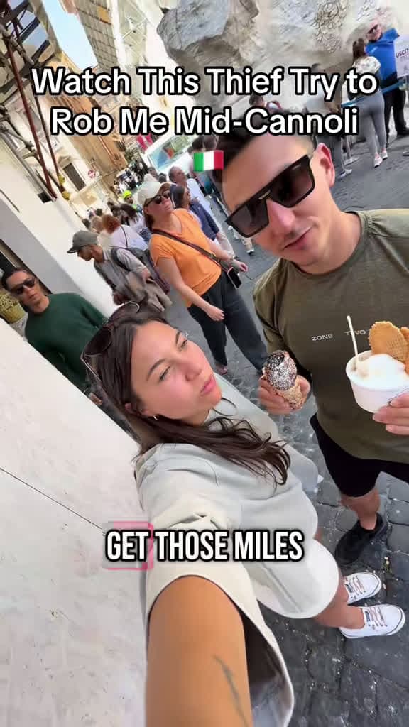 cover for Caught a pickpocket mid-bite at Trevi Fountain: Nutella cannoli still in hand, I chased him down and saved the bag. Justice served in Rome. 🍨🏃‍♂️ #TreviFountain #RomeAdventure #TravelHero #NutellaCannoli #ItalyTrip
