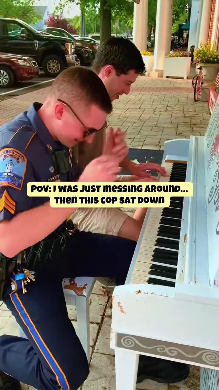 cover for Started playing Heart and Soul on a street piano and a police officer totally nailed it! 🎹👮‍♂️ #streetpiano #music #viralvideo