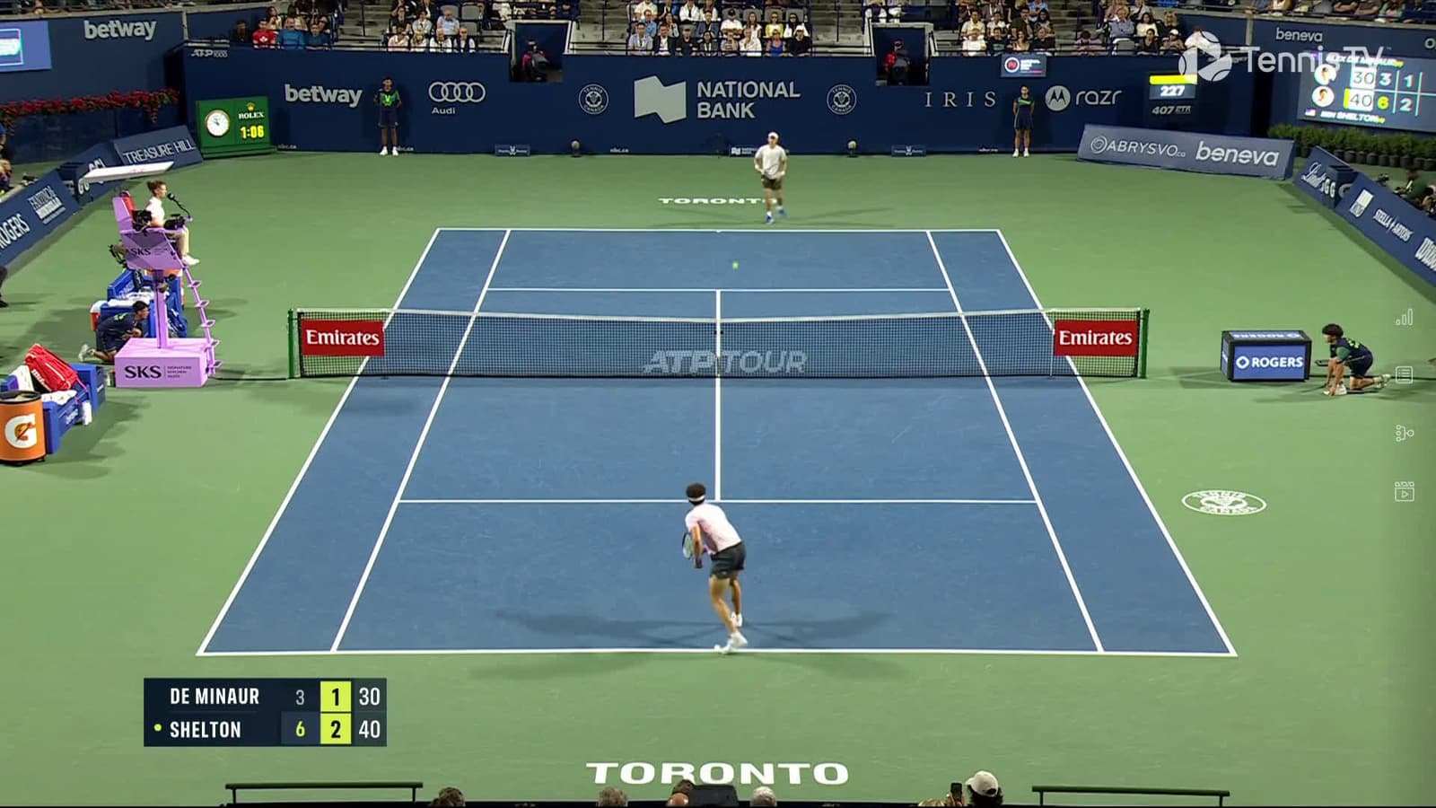 cover for De Minaur pulls off an epic comeback with skillful shots to break Shelton! 🔥 #Tennis #Comeback #EpicMoments
