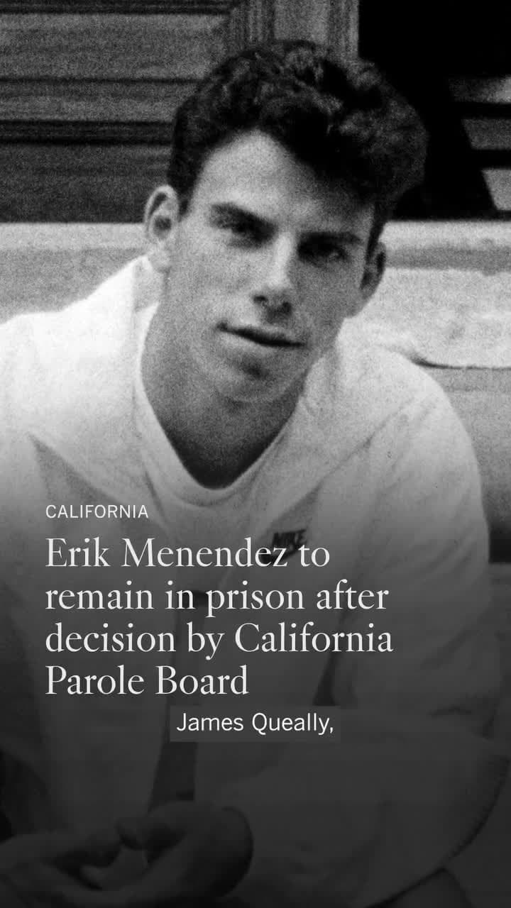 cover for Erik Menendez will not be released, the California Parole board decided in a highly anticipated and lengthy hearing Thursday, curtailing for now the contentious push by he and his older sibling to be freed after the 1989 killin...