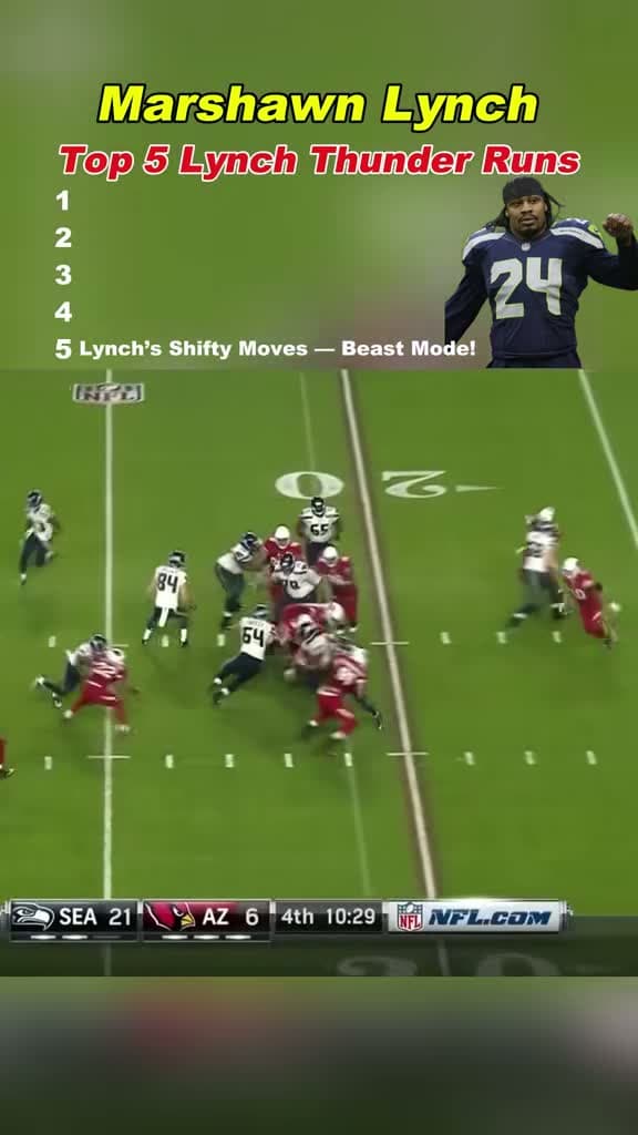 cover for Marshawn Lynch's Top 5 Thunder Runs! 💥 #NFL #SeattleSeahawks #FootballHighlights