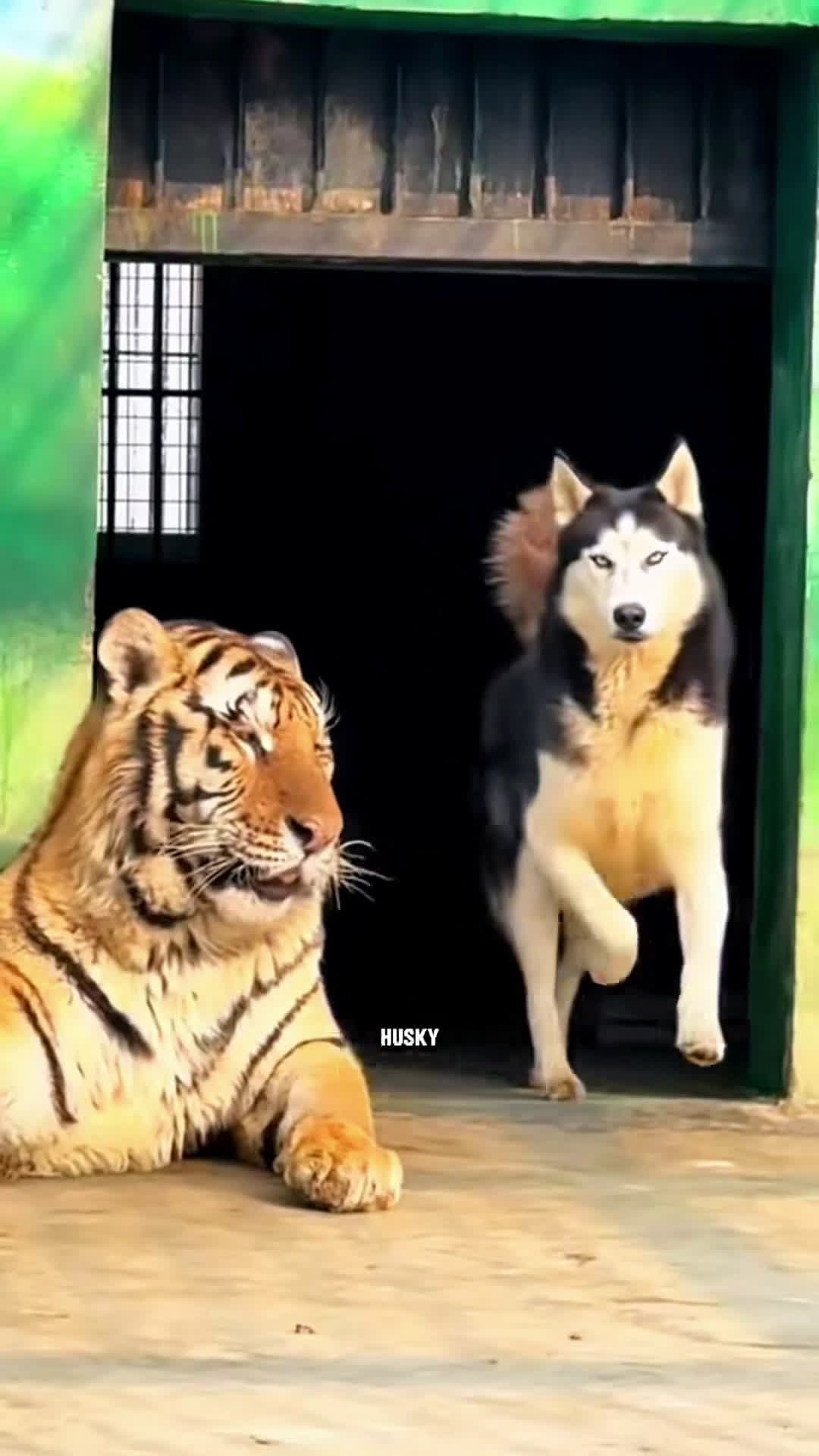 cover for Powerful Husky😋 #fyp #foryou #dog #cute #tiger #zoo