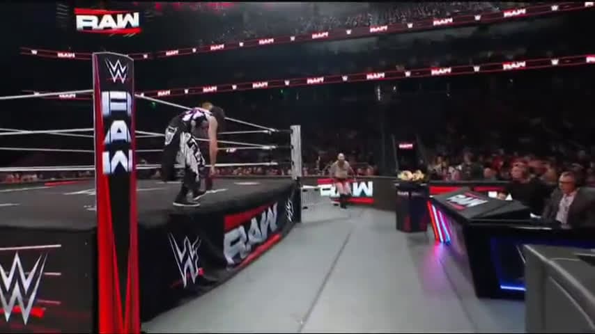cover for Dominik Mysterio goes for a gravity-defying apron senton on Erik, but The Viking reads it and makes him pay. This is elite WWE action! 🔥 #WWE #Wrestling #DominikMysterio #VikingRaiders