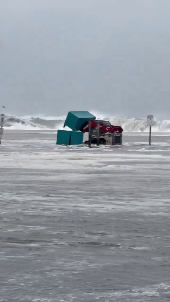 cover for Beach Umbrellas Saved From Hurricane Erin Waves