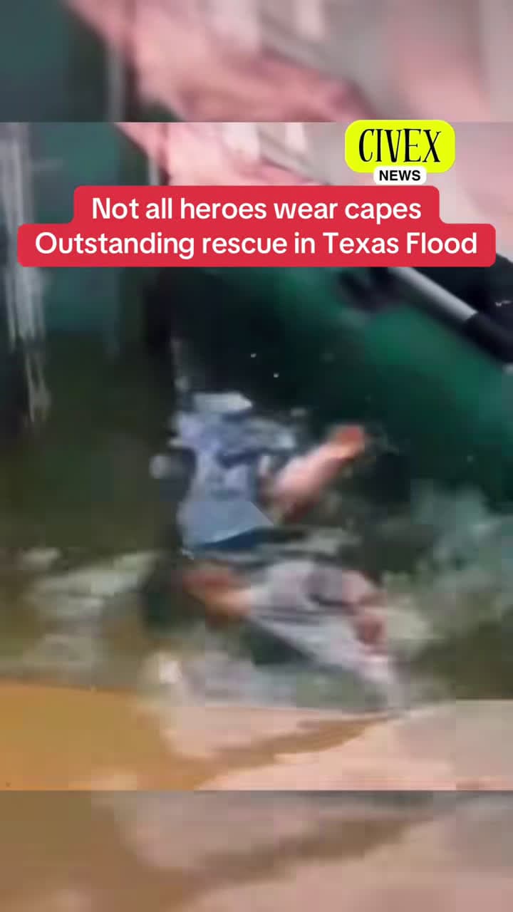 cover for Heart-stopping moment: Brave rescue saves dog from raging Texas flood 🌊🐾 #TexasFlood #Rescue #DogRescue