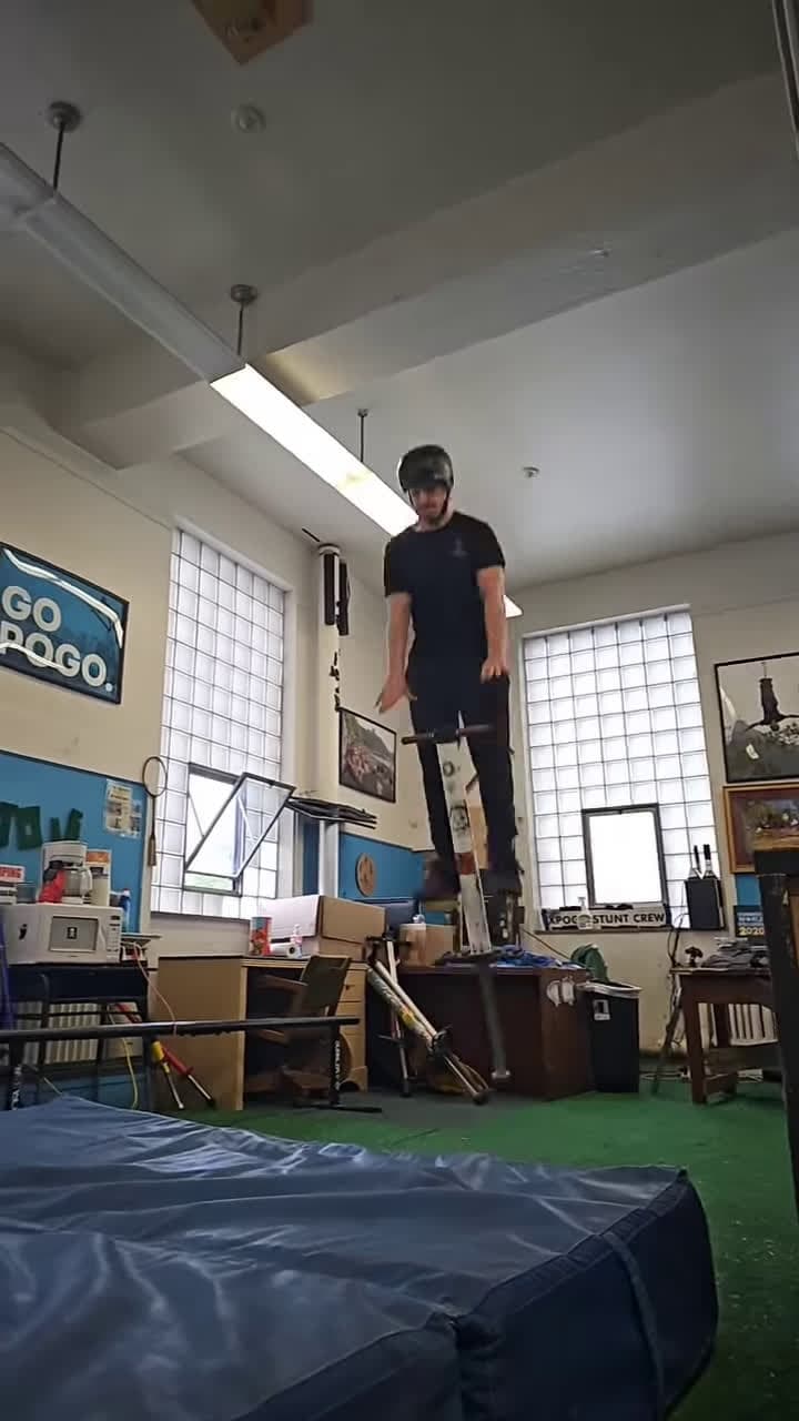 cover for WORLDS FIRST cliffhanger on a extreme pogo stick