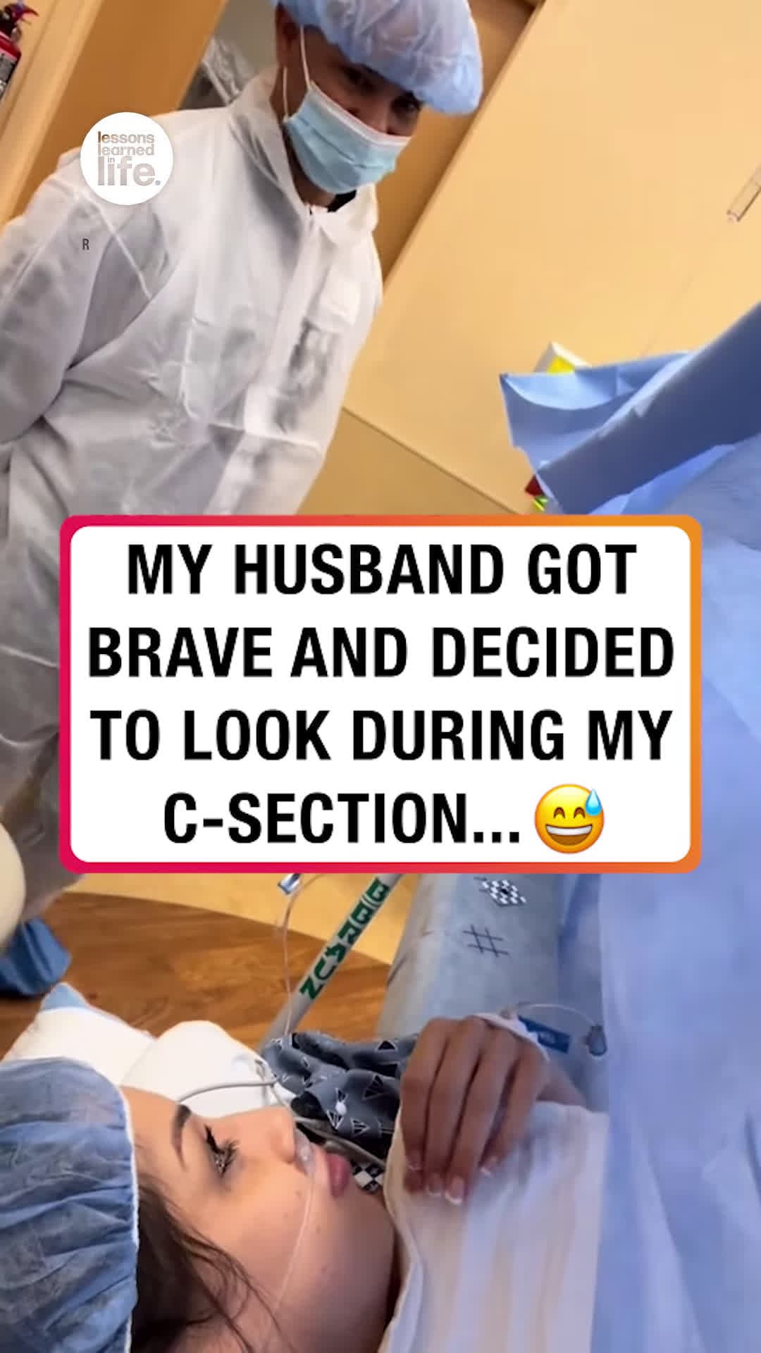 cover for #OddlySatisfying When my husband got brave and looked during my C-Section
