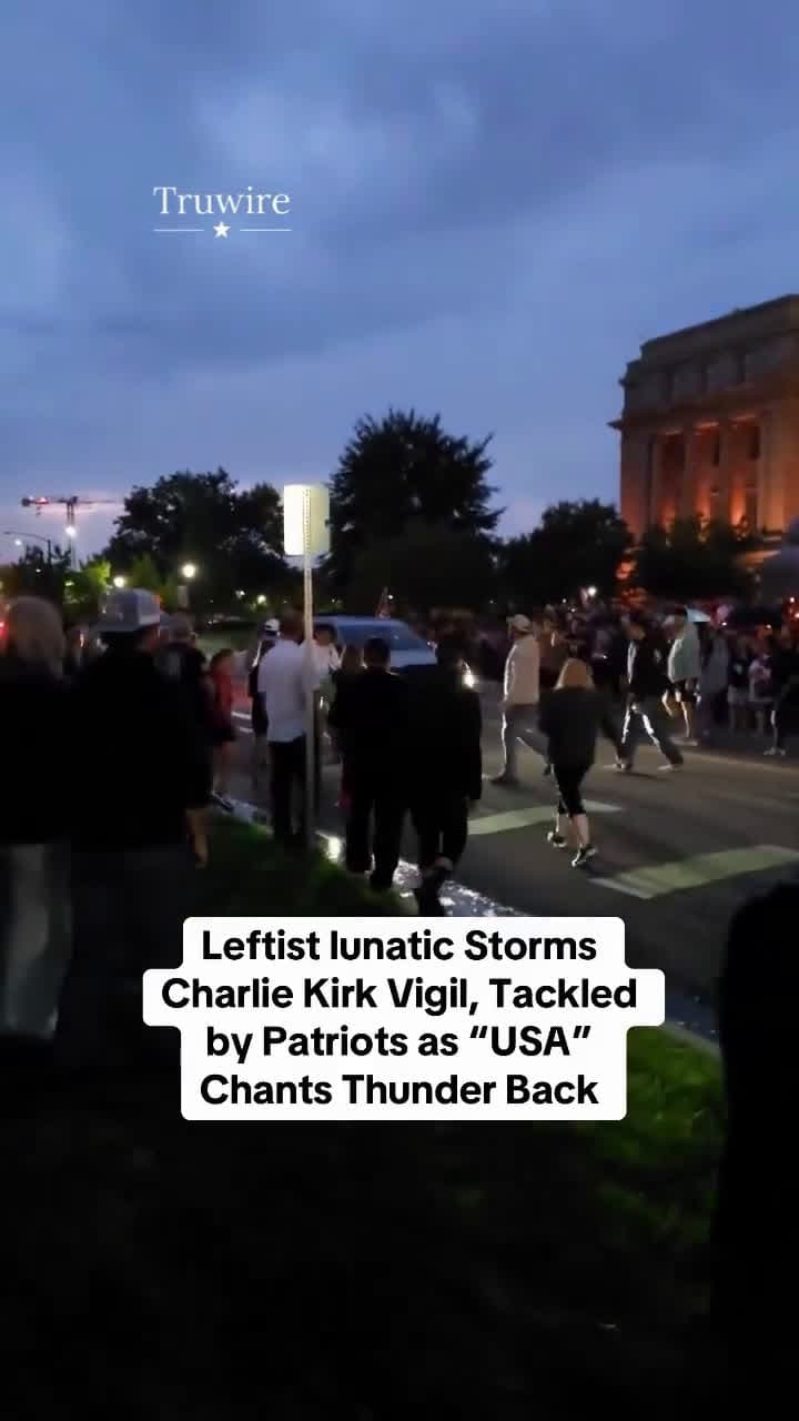 cover for Leftist Storms Charlie Kirk Vigil, Tackled as Patriots Chant USA 🇺🇸 #Patriots #USA #CharlieKirk #Vigil #EpicMoment