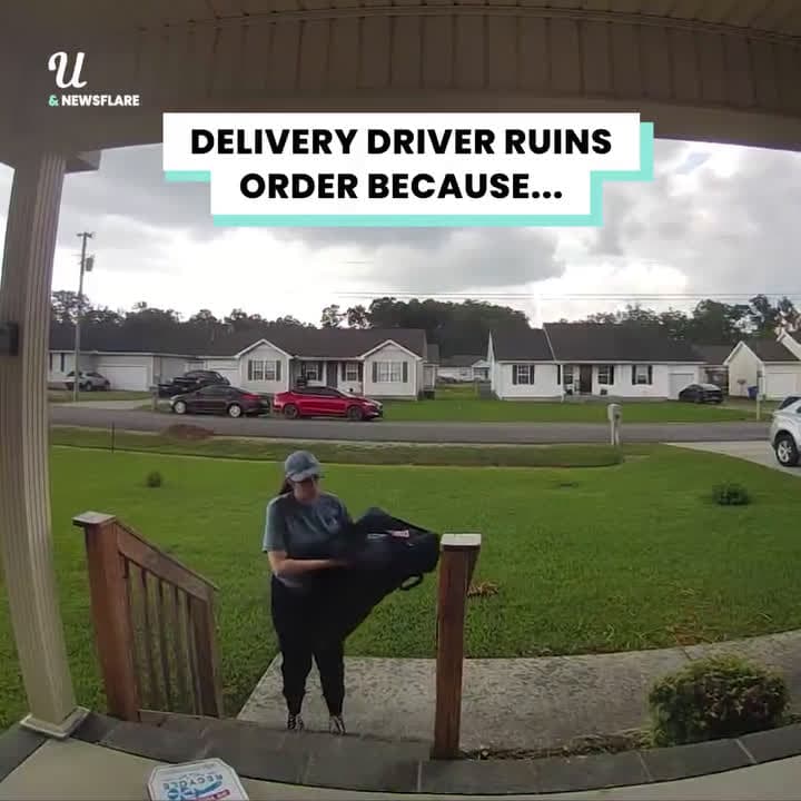 cover for delivery driver ruins order because of that flag he saw did you see it 😕😕