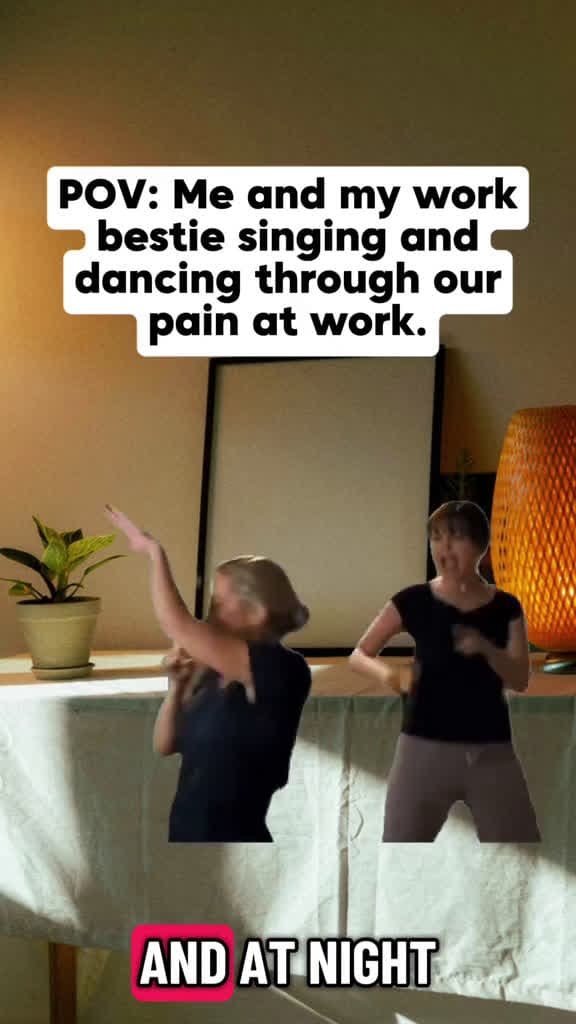 cover for POV: Me and my work bestie singing and dancing through our pain at work. 💯 #bestie #bestfriend #bff  created by elizabethsummerbell with ✨Marlene✨’s original sound