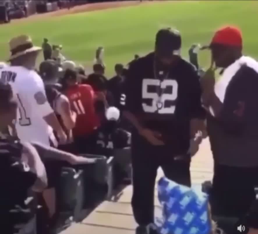 cover for Drunk man harasses people at a raiders game and gets slumped in the stands!!! #fight  #fights  #fightcam  #crazy  #causeandeffect  #caughtoncamera  #punch  #kick  #knockout  #hood  #news  #newsbreak
