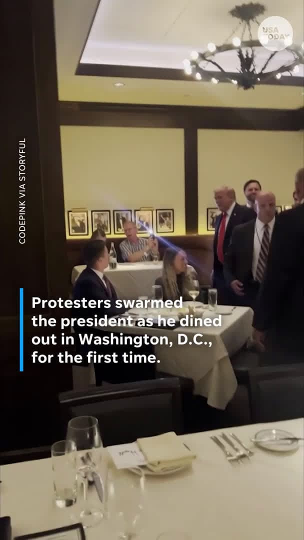 cover for Protesters call President Trump 'the Hitler of our time' during Washington DC dinner