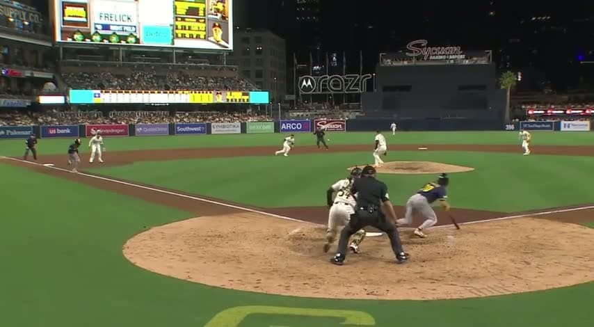 cover for Sal Frelick's clutch RBI scores Brice Turang, giving the Brewers a 4-3 lead in the 10th! ⚾🔥 #MLB #Brewers #ClutchMoment