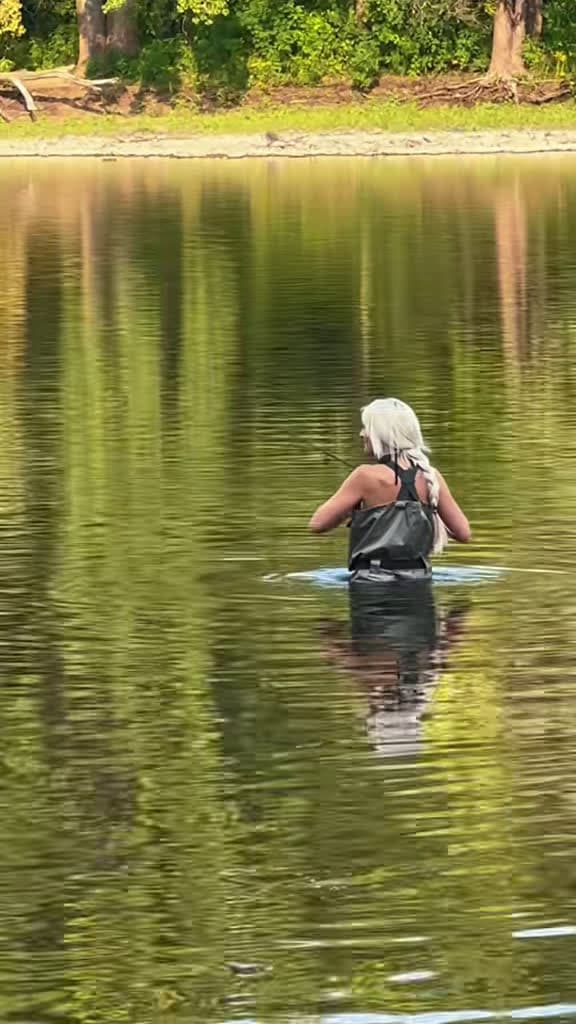cover for Loving my new @8Fansofficial waders—first river catch halfway submerged! 🎣 #bassfishing #fishingtricks #smallmouthtricks