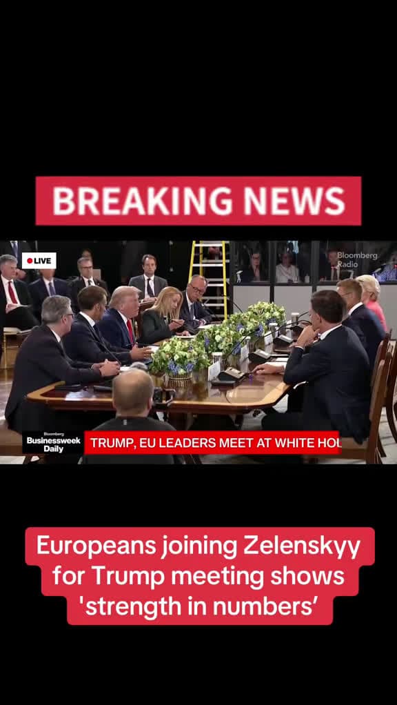 cover for European leaders join Zelenskyy in talks with Trump, showing unity amid $150B Ukraine defense deals. #Ukraine #EULeaders #PeaceDeal 🇺🇦