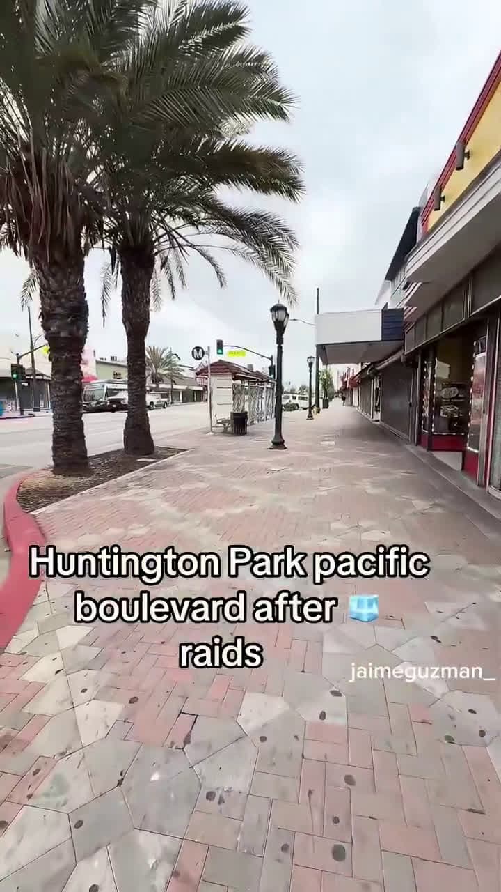 cover for California resident showing what Huntington Park on Pacific Boulevard looks like after an ICE raidSo peaceful. No traffic, not flooded with people and illegal street venders all up and down the streets