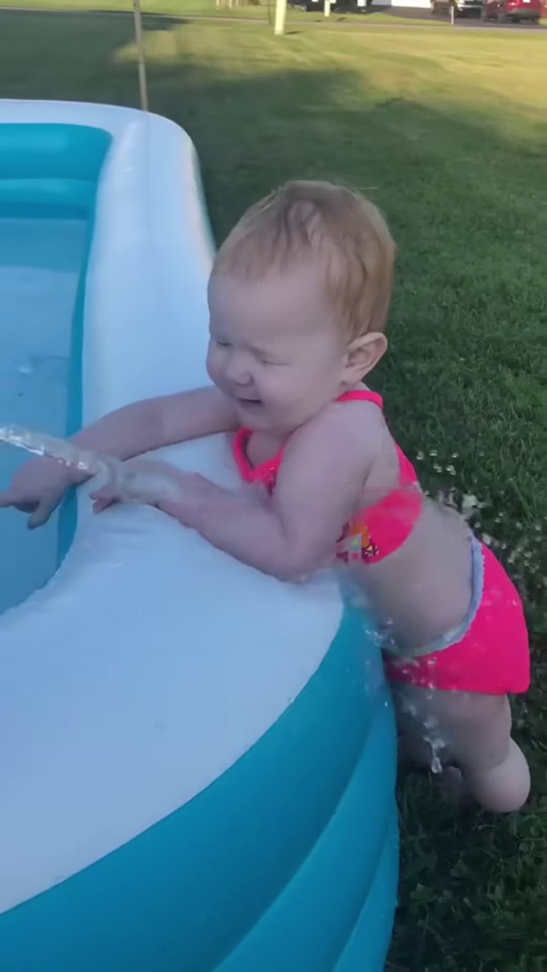 cover for #FirstVideoChallenge Baby playing in water,cute moments #funnyvideos 