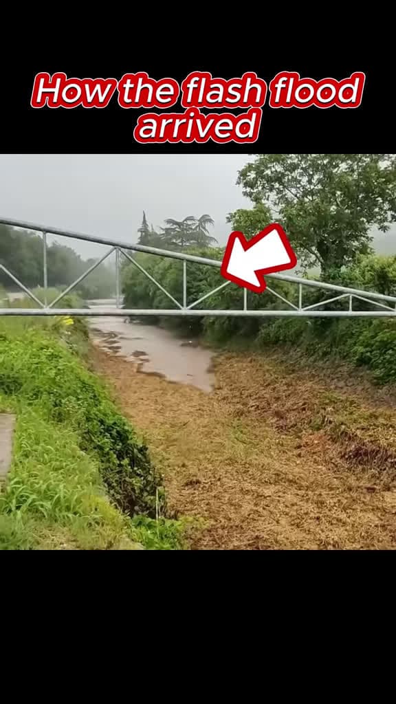 cover for Watch how a flash flood surges in after the dam releases! 🌊 #FlashFlood #DamRelease #EpicMoment