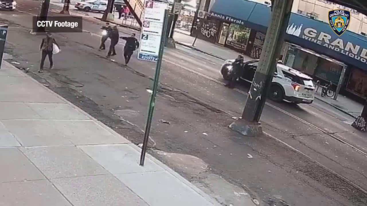 cover for Man with mental health issues armed with a knife charges the cops and gets riddled with bullets.Astoria, New York City, USA, 14 April 2025   #part1  #share  #follow  #foryoupage