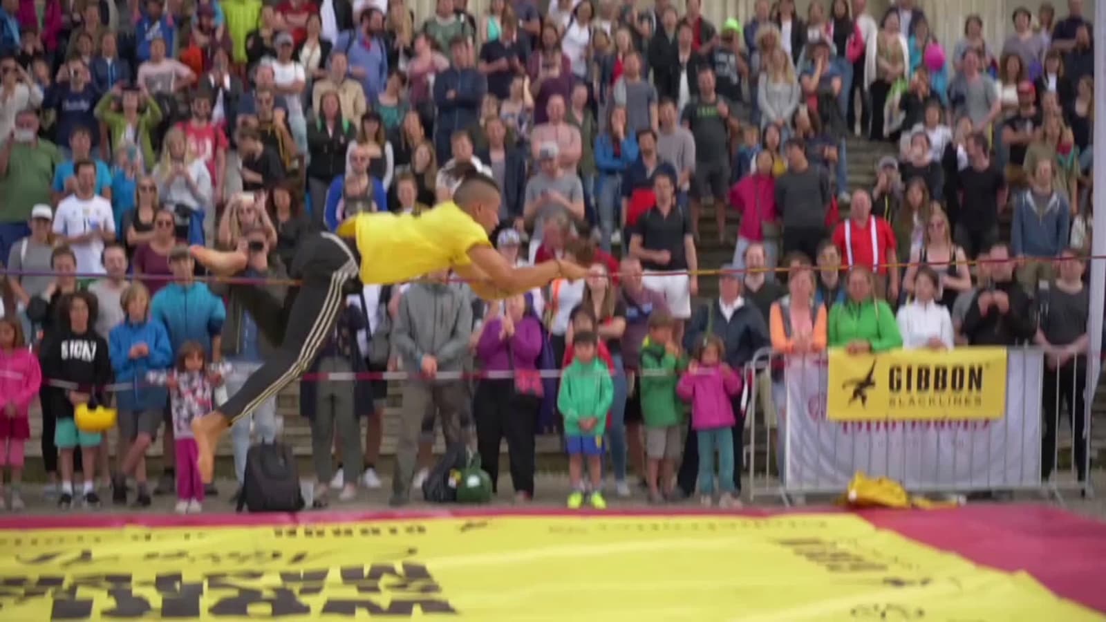 cover for #superathletes#Amazing skills on a slackline #stayathome #gibbon #slackline #worldcup @kingthebackflip